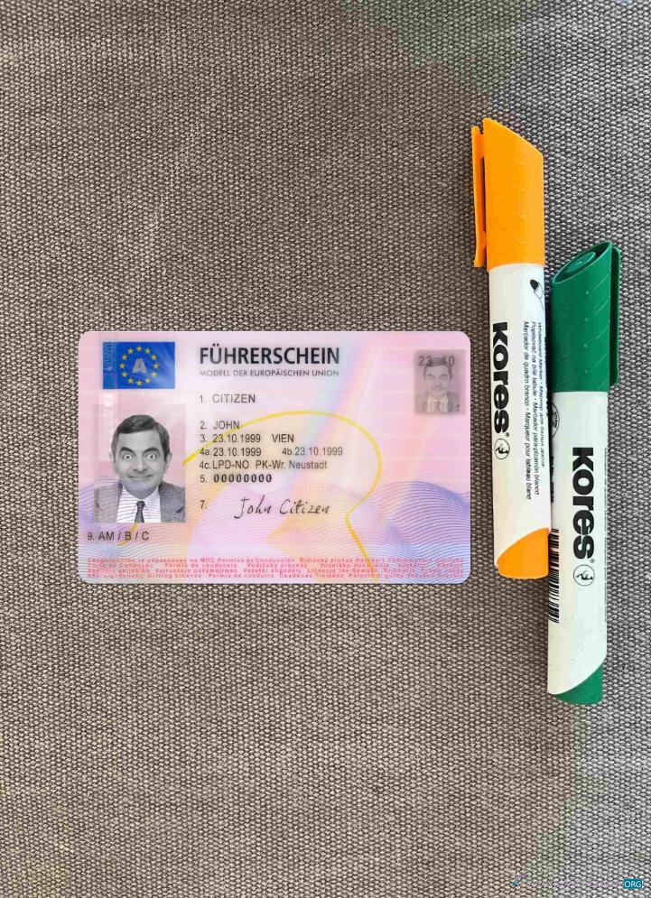 Download Austria driving license 2013   present photolook FRONT Photoshop template